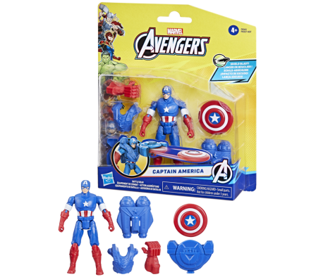 AVN 4IN CAPTAIN AMERICA BATTLE GEAR FIG