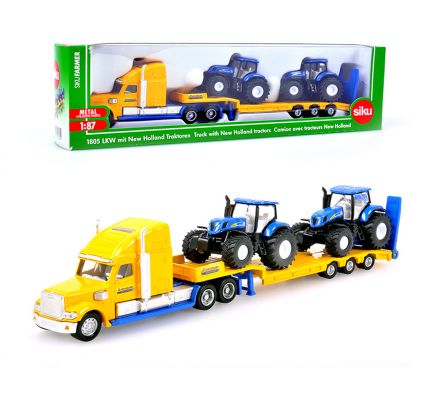 SIKU 1:87 TRUCK WITH NEW HOLLAND TRACTORS