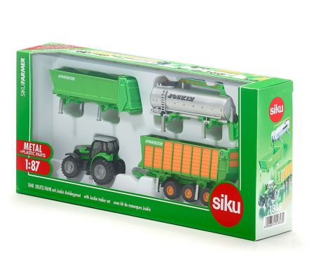 SIKU 1:87 DEUTZ-FAHR WITH JOSKIN TRAILER SET