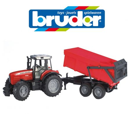 BRUDER-MASSEY FERGUSON TRACTOR CON ACOPLADO 7480