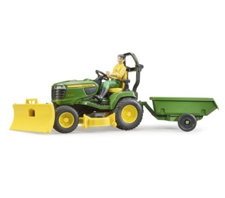 BRUDER JOHN DEERE TRACTOR CORTACESPED CON TRAILER