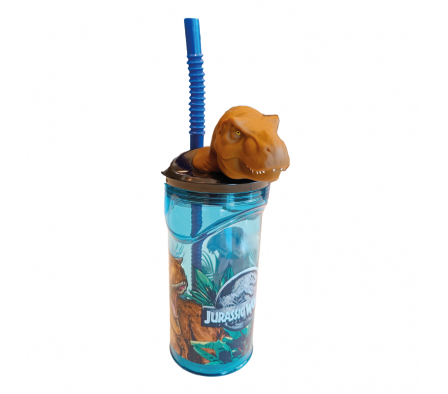 Stor 3D vaso con pajita 360 ml. Jurassic Worl