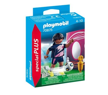 Futbolista con muro de gol