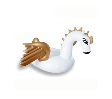 UNICORNIO INFLABLE RIDE ON ALAS DORADAS