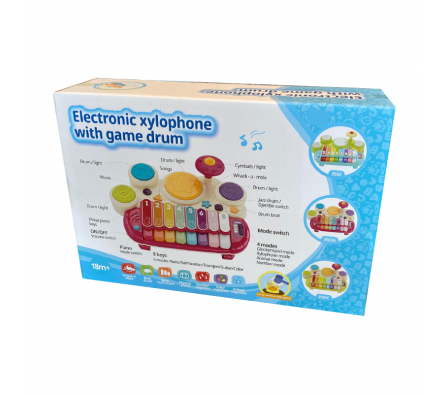 XILOFONO CON SET DE TAMBORES, LUZ Y SONIDO