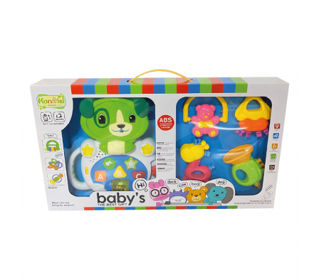 PERRITO MUSICAL + SET DE SONAJERO VERDE