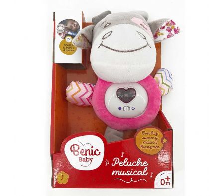 BENIC PELUCHE MUSICAL C/ LUZ Y SONIDO VAQUITA
