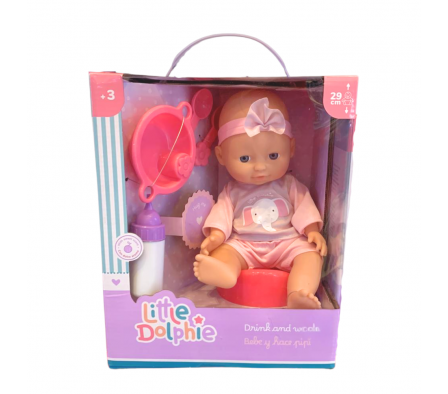 LITTLE DOLPHIE 29 CM BEBE Y HACE PIPI