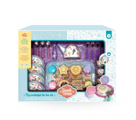 Sweet Home Juego de té metálico 32 pcs