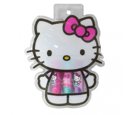 Hello Kitty 3pk Lip Balm in Shaped Pouch