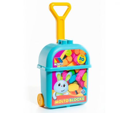 MOLTO CARRITO DE BLOQUES 20 PZAS CELESTE