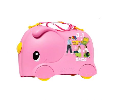 2EN1 MALETA Y CORREPASILLO ELEFANTE ROSA