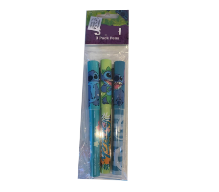 Stitch 3pk Pens in Poly Bag with Header