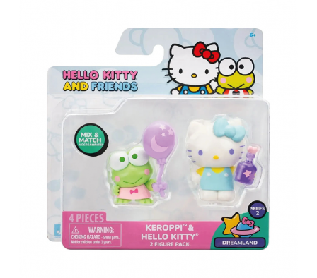 Jazwares Hello Kitty pack 2" fig. Keroppi y Hello Kitty