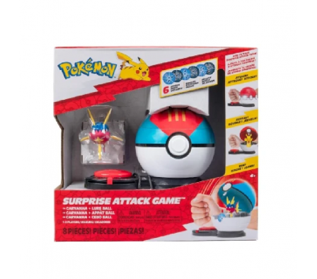 Jazwares juego Pokémon Surprise Attack Carvanha + Lure Ball