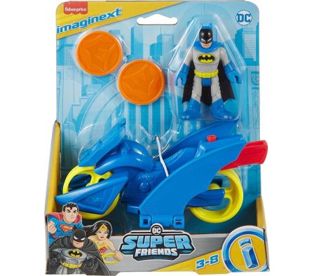 Mattel DP Imaginex Batman en motocicleta